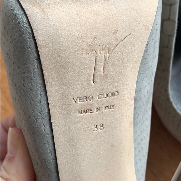 Giuseppe Zanotti Grey Peeptoe Slingback heels - Picture 7 of 7